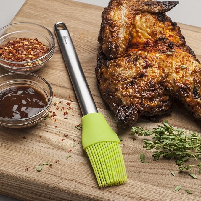 Zeal Pastry Basting Brush with Stainless Steel Handle, Silicone, Lime Green, 26 x 4 x 26 cm