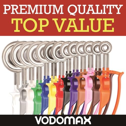 VODOMAX Size 10 IVORY (3.19 oz.) Commercial Food Disher, Portioner, 13 Sizes, Color-Coded, Stainless 18-10 (SUS304), Non-Spring Design, Palm-Squeeze, Rice Scoop, Ice Cream Scoop, gelato scooper