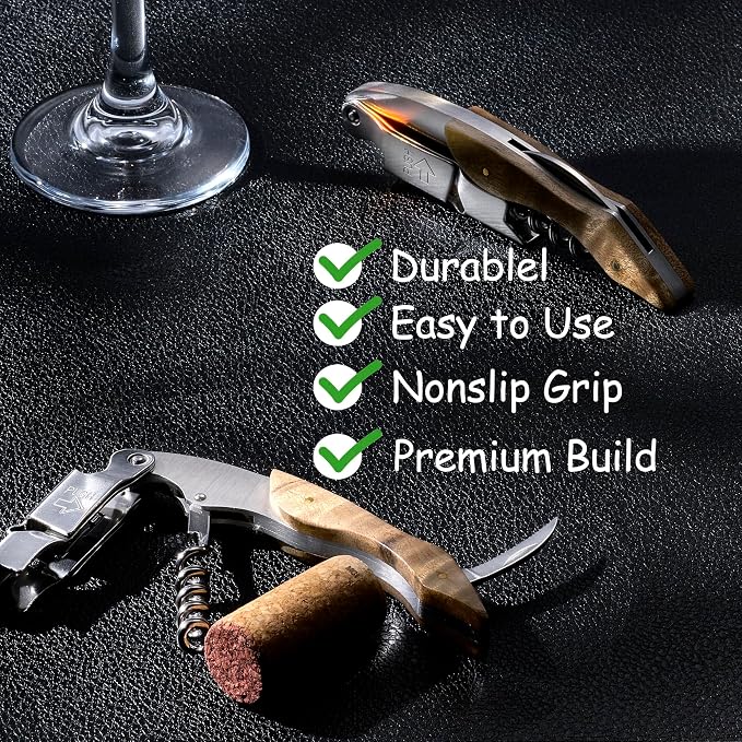 Fanery Sue Personalized Wine Opener - Custom Engraved Professional Corkscrews for Wine Bottles w/Foil Cutter and Cap Remover - Manual Wine Key
