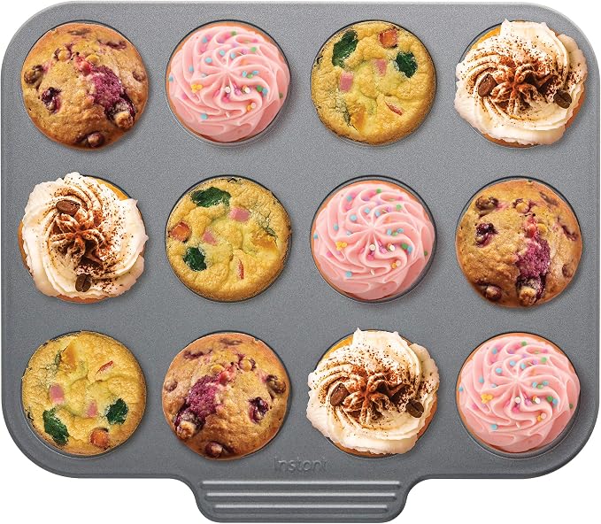 Instant Vortex Official Nonstick Mini Muffin Pan, Gray