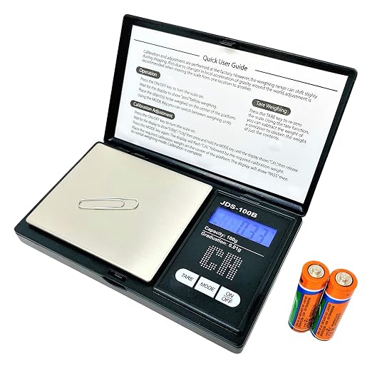 CR Scale Premium Digital Food Scale - 100g by 0.01g, Black, Portable (JDS-100B)