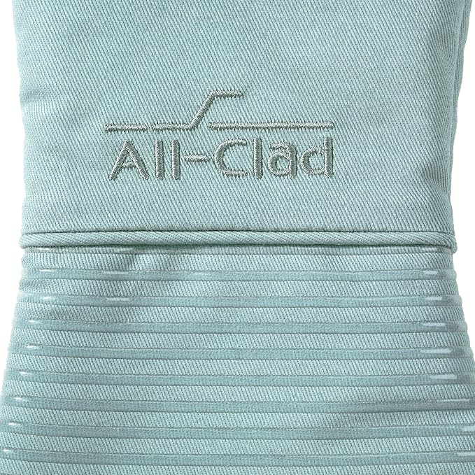 All-Clad Silicone Oven Mitt: Heat Resistant up to 500 Degrees - 100% Cotton & Silicone, 14"x7" Oven Mitt for Kitchen and Barbeque, 1-Pack, Rainfall