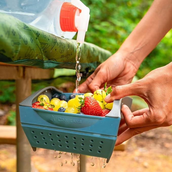 Coghlan's Snapfold Mini Colander – 1-Quart (.95 L) Compact, Collapsible Strainer for Pasta, Vegetables, Fruit, Space-Saving, Self-Standing with Handles, for Camping and Outdoor Kitchens, Mini Size