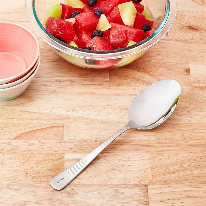 Mercer Culinary 18-8 Stainless Steel Plating Spoon with Solid Bowl, 9 Inch,Silver