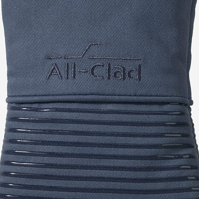 All-Clad Premium Silicone Oven Mitt: Heat Resistant to 500 Degrees - 100% Cotton & Silicone, 14"x7" Pot Holder for Kitchen and Barbeque, (1-Pack), Indigo
