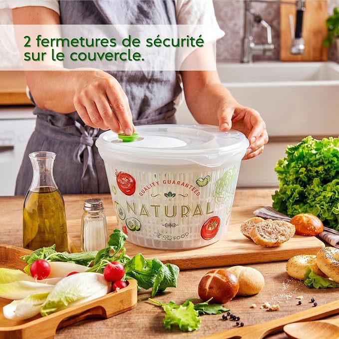 Snips Salad Spinner, Ulaop Vintage 4 LT, 25 x 25 x 15.5 cm Salad Spinners, Made in Italy
