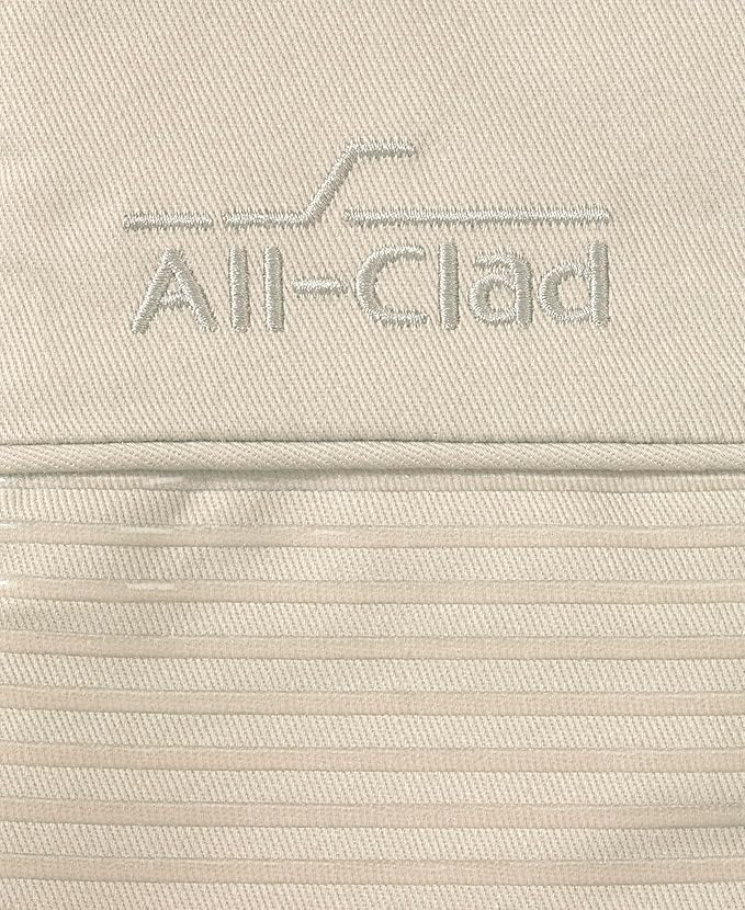 All-Clad Silicone Oven Mitts: Heat Resistant up to 500 Degrees - 100% Cotton & Silicone, 14"x7" Oven Mitt for Kitchen and Barbeque, 2-Pack, Almond