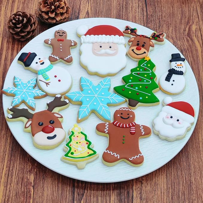 MrCookie 4" Large Christmas Cookie Cutters Set | Thickened Stainless Steel