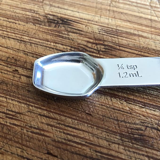 AllSpice Stainless Steel Double Sided Measuring Spoon- 1/2 Teaspoon and 1/4 Teaspoon