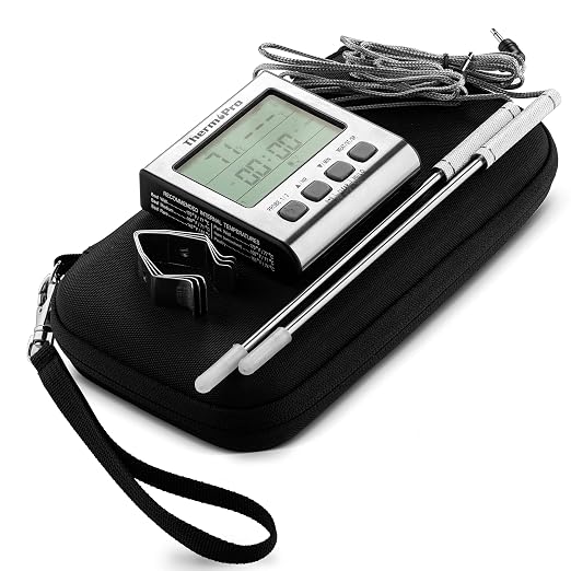 Caseling Hard Case for ThermoPro TP17 Dual Probe Meat Thermometer - Protective Storage Box for BBQ Smoker Accessories & Clip Holders (Case Only)