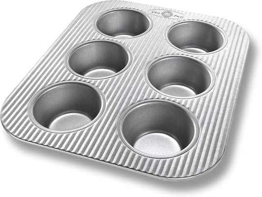 USA Pan Nonstick Toaster Oven 6 Cup Muffin Pan, Aluminized Steel (Pack of 6)