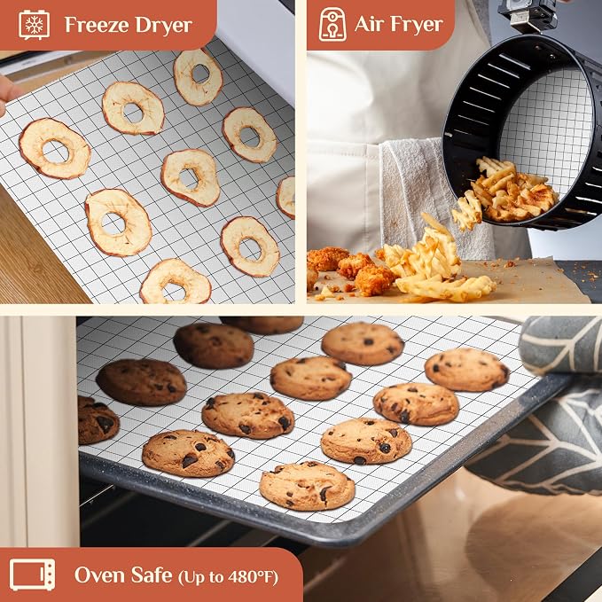 GTJ Silicone Baking Mat Roll, Reusable Baking Sheet Liners, 16 in x 10 ft | Free Cut to Size, Food-Grade, Non-Stick, Non-Slip, For Dough, Pastry, Air Fryer, Freeze Dryer, Oven Pan, Kitchen Counter