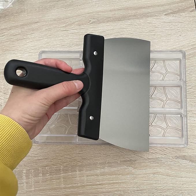 Goldbaking Coating Spatula for Chocolate Scraper Chocolate Thermostat Spatula Stainless Steel Dough Scraper 7.9inch (large 20cm)