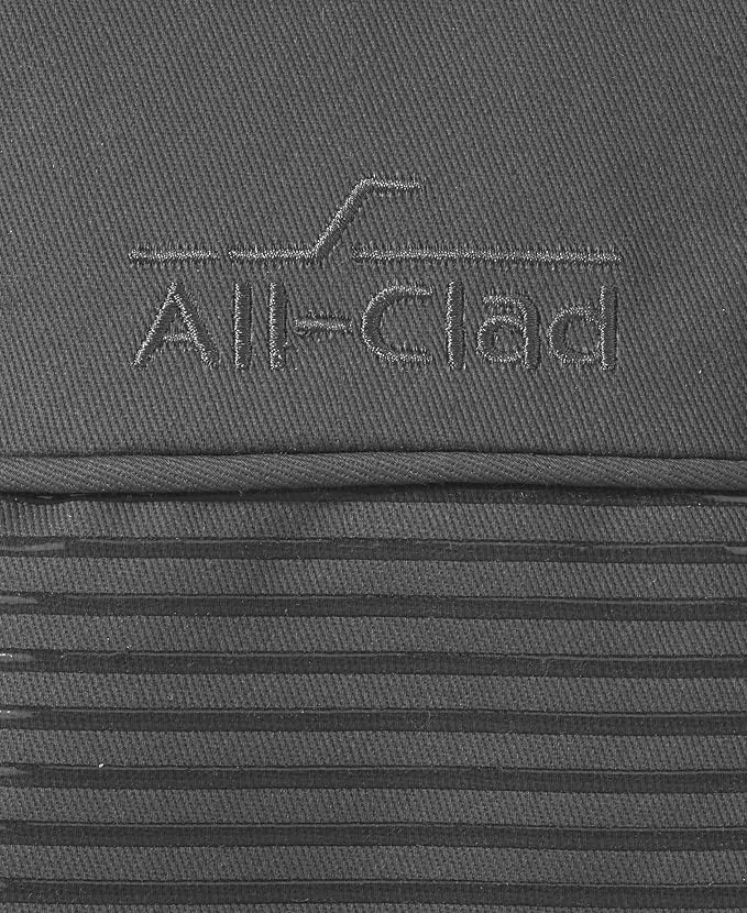 All-Clad Silicone Oven Mitts: Heat Resistant up to 500 Degrees - 100% Cotton & Silicone, 14"x7" Oven Mitt for Kitchen and Barbeque, 2-Pack, Pewter