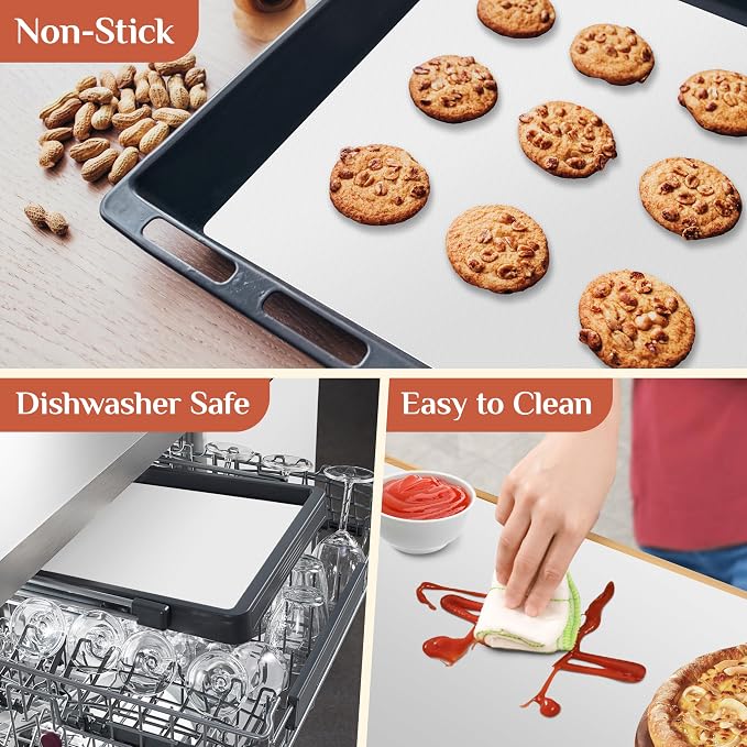 GTJ Silicone Baking Mat Roll, Reusable Baking Sheet Liners, 12 in x 6 ft | Free Cut to Size, Food-Grade, Non-Stick, Non-Slip, For Dough, Pastry, Air Fryer, Freeze Dryer, Oven Pan, Kitchen Counter
