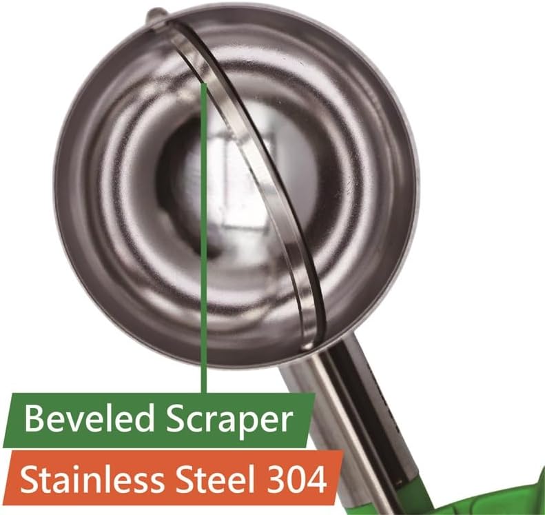 Size 30 BLACK (1.03 oz.) VODOMAX Commercial Food Disher, 1 oz. Disher, Stainless 18-10, Non-Spring Design, #30 Scoop, Heavy-Duty Ice Cream Disher, Ice Cream Scooper, Food Disher