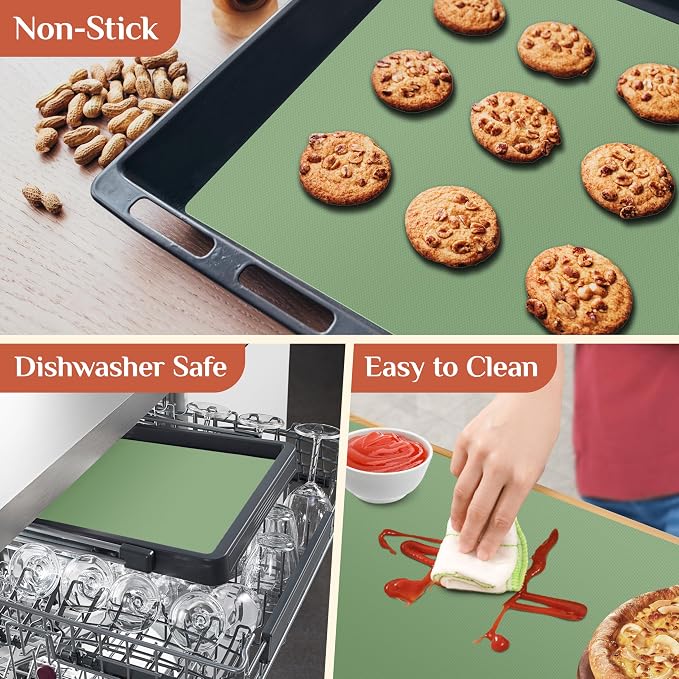 GTJ Silicone Baking Mat Roll, Reusable Baking Sheet Liners, 12 in x 10 ft | Free Cut to Size, Food-Grade, Non-Stick, Non-Slip, For Dough, Pastry, Air Fryer, Freeze Dryer, Oven Pan, Kitchen Counter