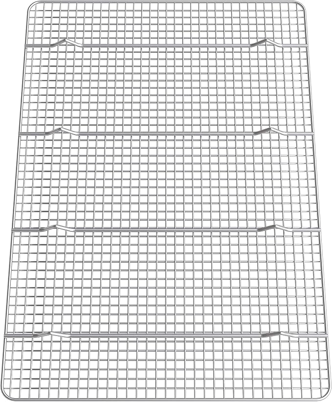 Stainless Steel Wire Cooling Rack-14"x20"-Ultra Heavy Duty, Commercial Grade, Extra Large-Cool Cookies, Cakes & Bread-Perfect for Baking Meat & Bacon-Fits 3/4 Big Sheet Pan-Oven & Dishwasher Safe