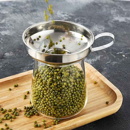 Delove Canning Funnel with Strainer for Wide and Regular Mason Jars - Wide-Mouth Funnels for Kitchen Use - Canning Supplies Kit - Stainless Steel - 3 Pack (Small and Large)