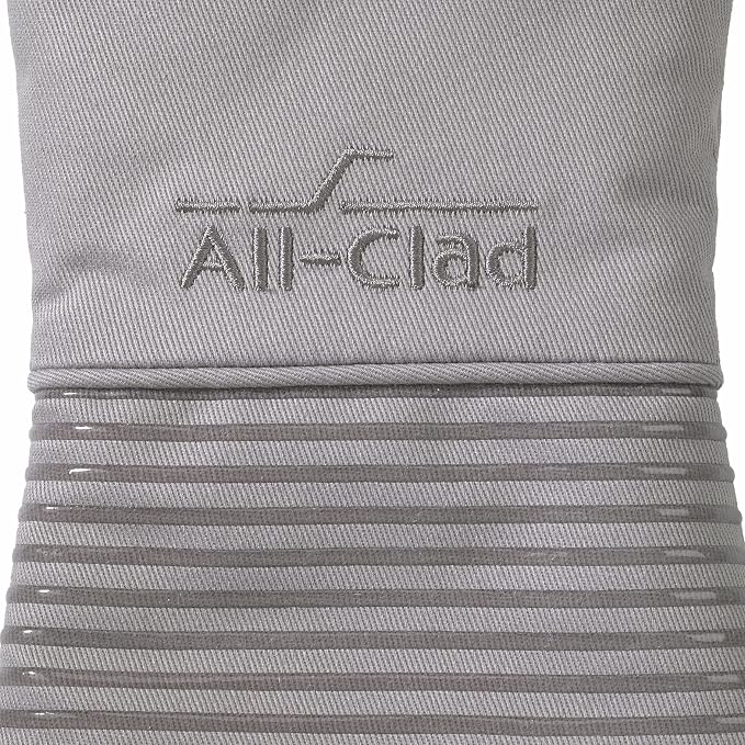 All-Clad Premium Silicone Oven Mitt: Heat Resistant to 500 Degrees - 100% Cotton & Silicone, 14"x7" Pot Holder for Kitchen and Barbeque, (1-Pack), Titanium Gray
