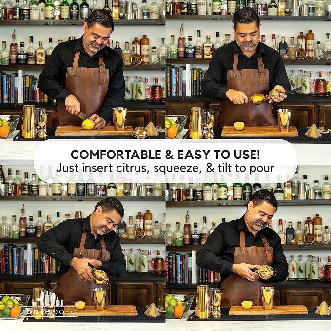 A Bar Above Hand Juicer, Hand Press Juicer For Cocktails, Heavy Duty Stainless Steel, Lemon Squeezer, Grapefruit Juicer Bowl, Dishwasher Safe Juice Press, Citrus Squeezer, Home Bars, Silver
