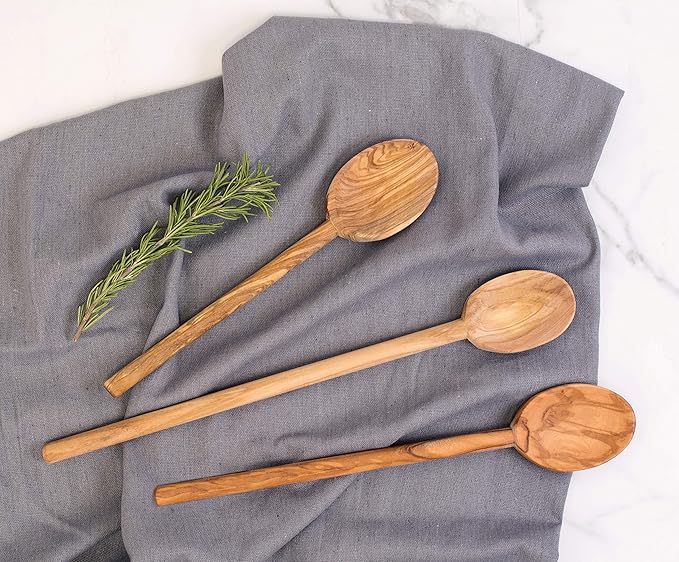 Eddington’s Italian Olive Wood Cooking Spoon, Handcrafted in Europe