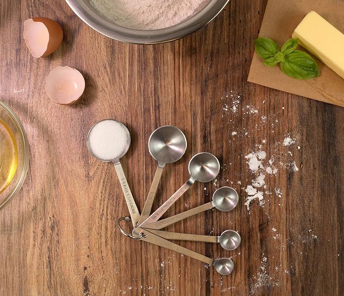 Mrs. Anderson’s Baking Measuring Spoons, 6-Piece Set, Heavyweight 18/8 Stainless Steel