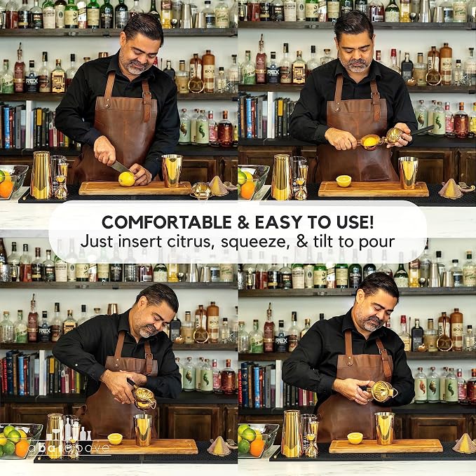 A Bar Above Hand Juicer, Hand Press Juicer For Cocktails, Heavy Duty Stainless Steel, Lemon Squeezer, Grapefruit Juicer Bowl, Dishwasher Safe Juice Press, Citrus Squeezer, Home Bars, Gold
