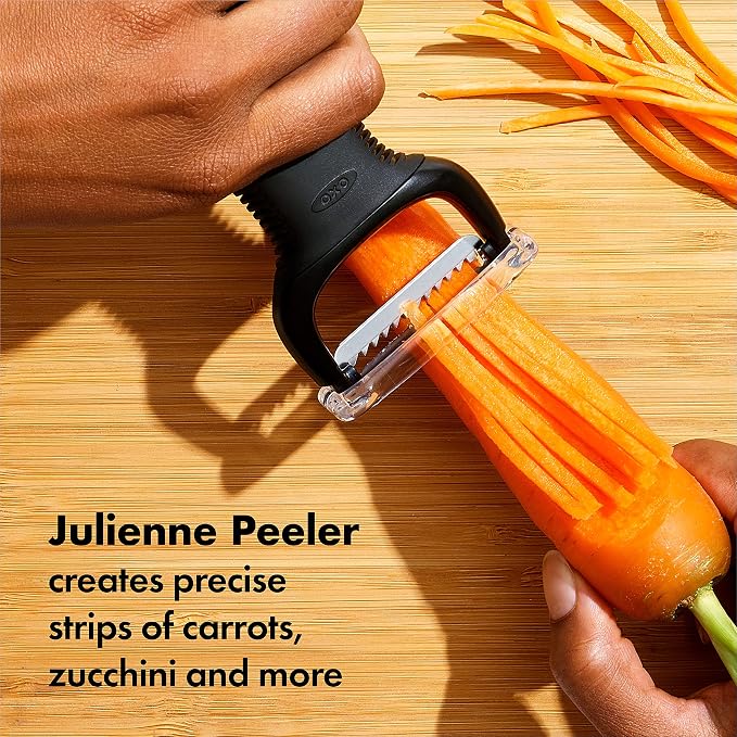 OXO Good Grips 2-Piece Peeler Set - Swivel and Julienne & Good Grips Etched Zester and Grater