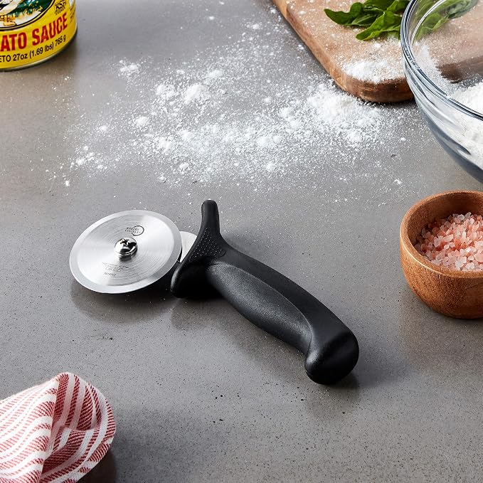 Mercer Culinary Millennia Pizza Cutter with Black Handle, 2.75 Inch Wheel, Stainless Steel